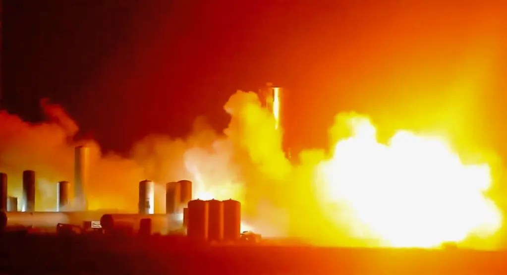 SpaceX Starship SN4 Static fire explosion in Boca Chica,Texas