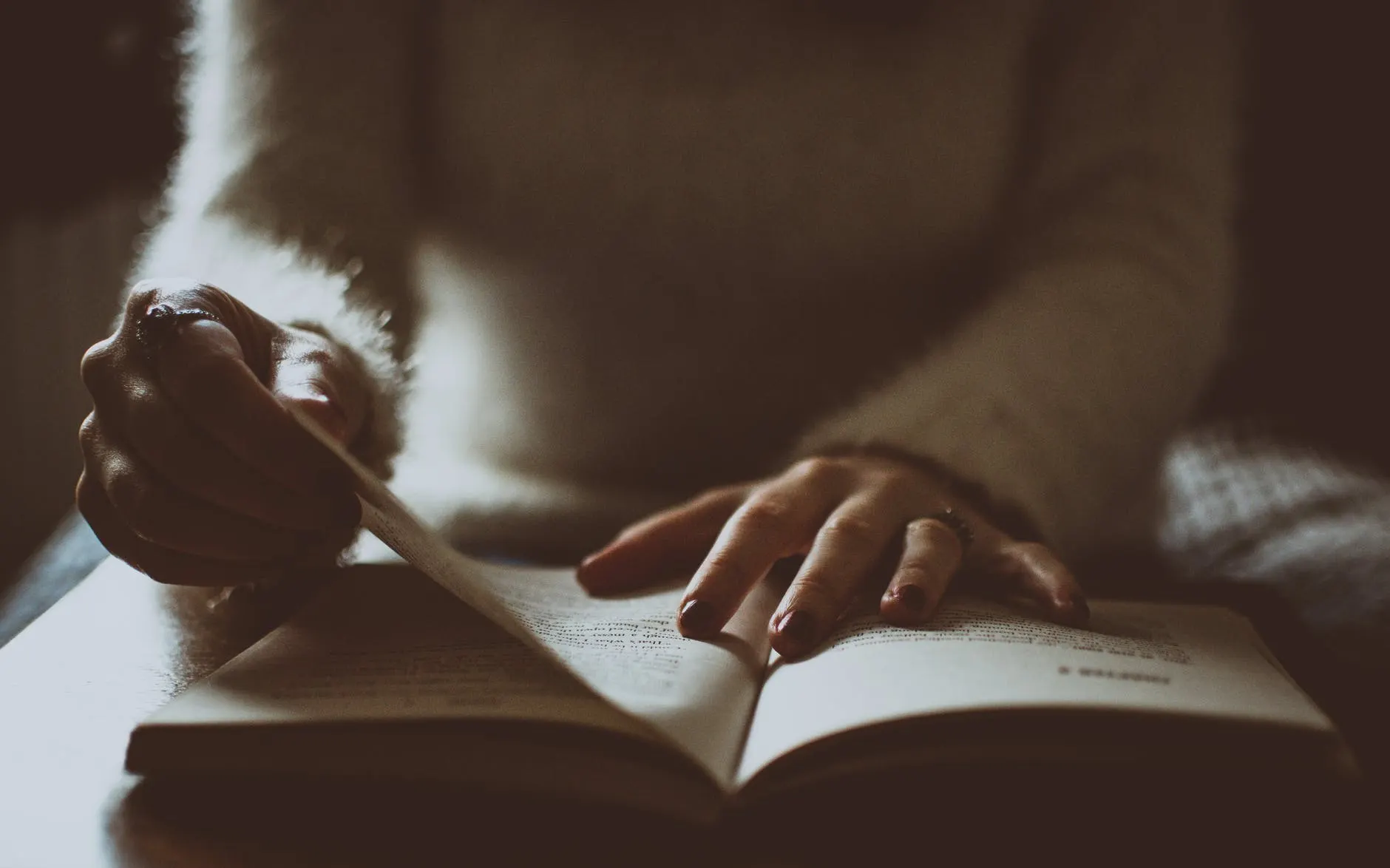 A woman reading book