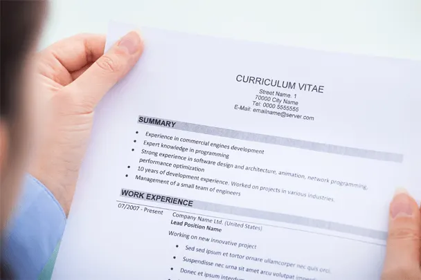 Image of a dummy CV