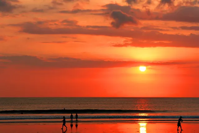 The sunset beach in Bali